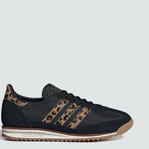 adidas Women's Black with Leopard Print Athletic Shoes